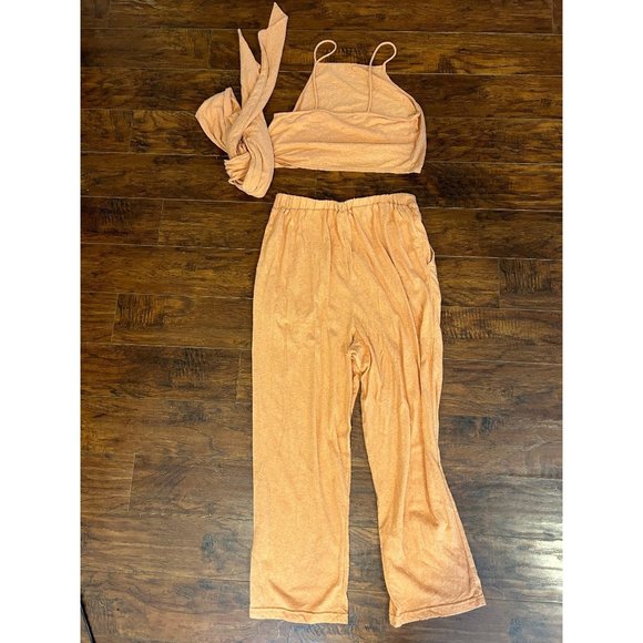 Free People beach color Peach two piece outfit size medium - Picture 6 of 12